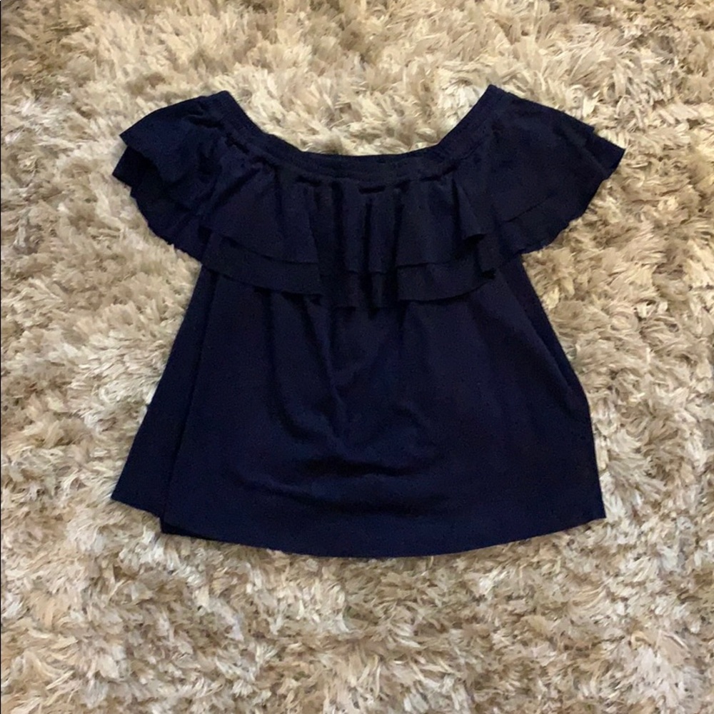 Suede Off-the-Shoulder Top